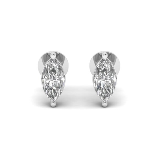 14k White Gold Studs Gold Weight 1.4g Color D Clarity VS1 Lab Grown Diamond