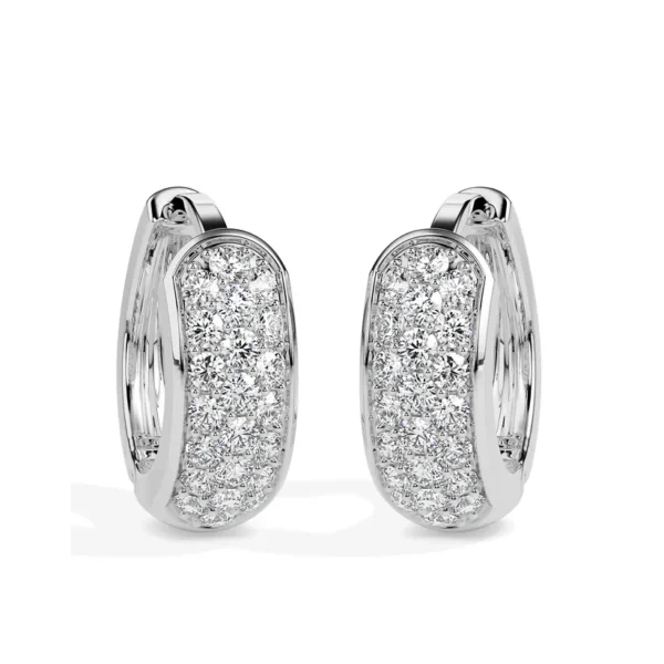 Round Cut Diamond Hoop earrings - Image 3