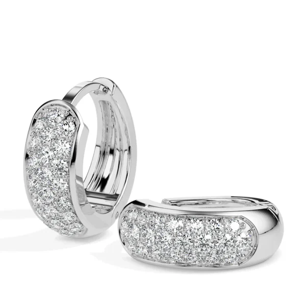 Round Cut Diamond Hoop earrings - Image 4