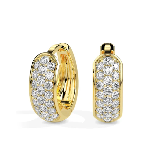 Round Cut Diamond Hoop earrings - Image 2