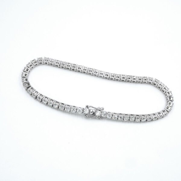 Diamond Tennis Bracelet Design 11.28 carat with 18K White Gold - Image 3