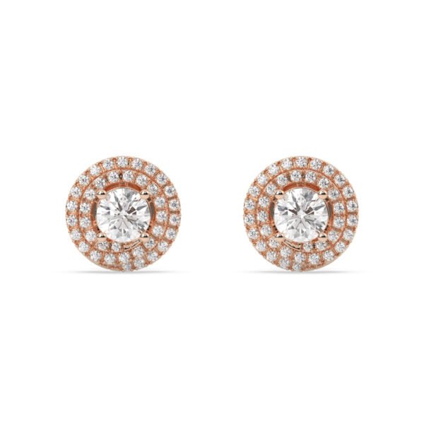 1.30ct Each Lab Diamond Studs Earring In 14K Rose Gold