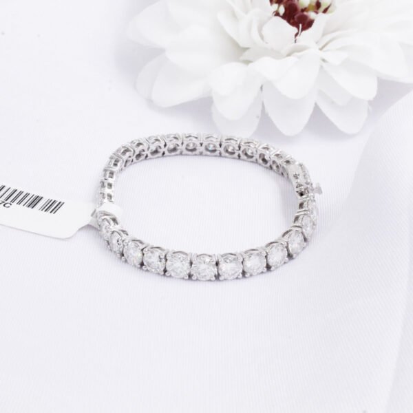 Diamond Tennis Bracelet 13.30carat, 14K White Gold bracelet - Image 4