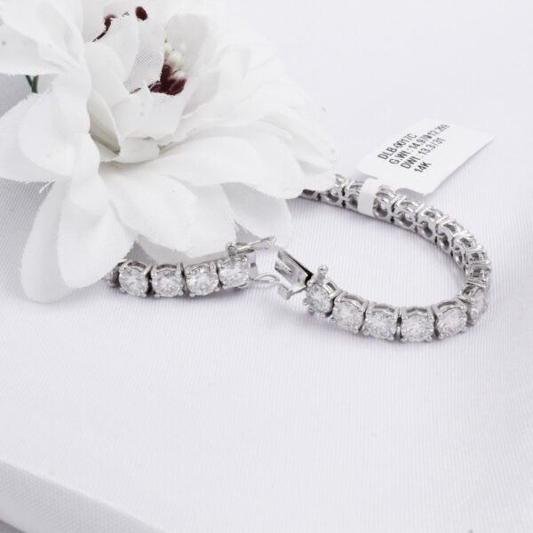 Diamond Tennis Bracelet 13.30carat, 14K White Gold bracelet - Image 3