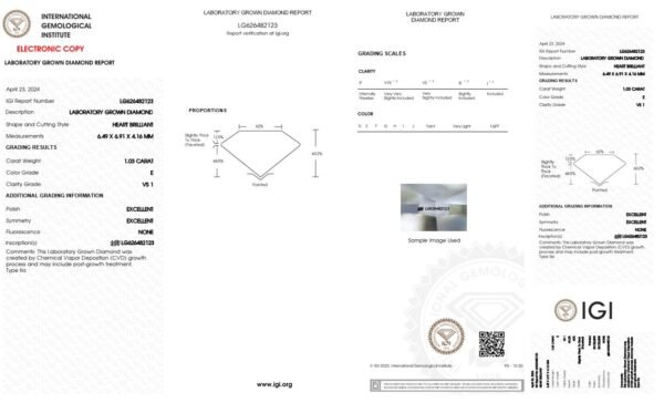 1.03 Carat Heart-Shaped Man-Made Diamond (E, VS1) – with Certificate - Image 2