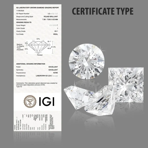 Superb 4 carat round diamond E VS1 Lab grown Diamond - Image 2