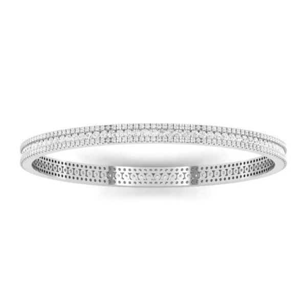 Decorative Platinum bangle bracelet with diamonds