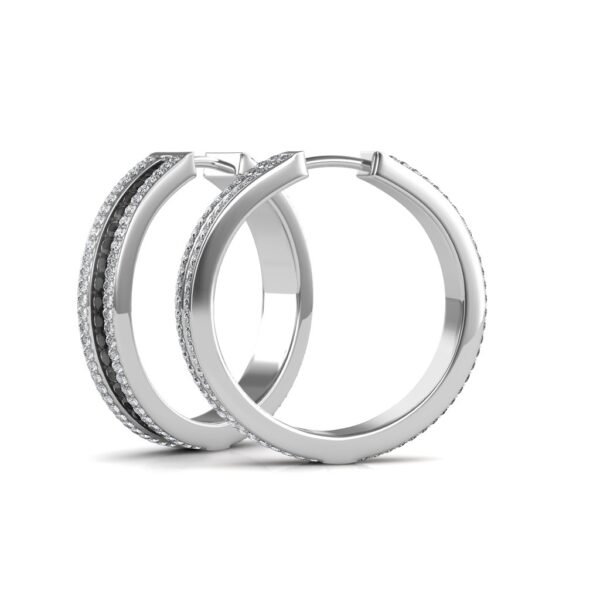 Black Diamond Hoop Earrings - Image 2