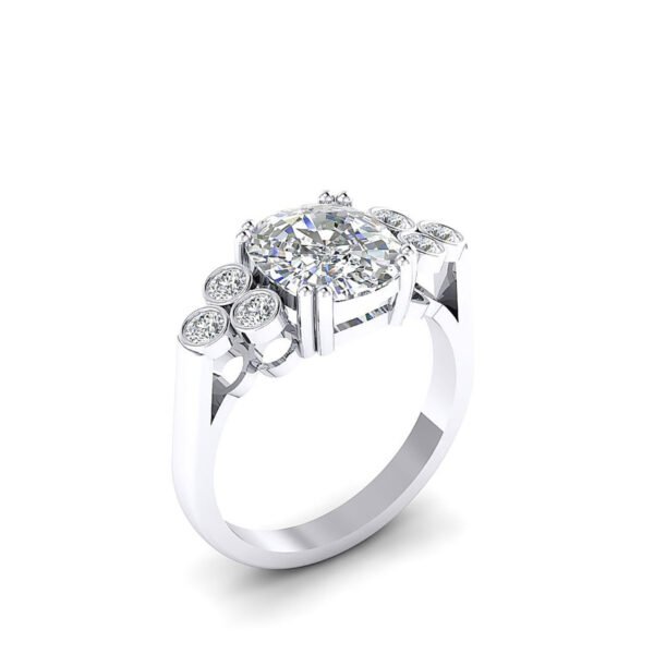 4.20ct Cushion Shape Diamond Ring with Gold for Unisex