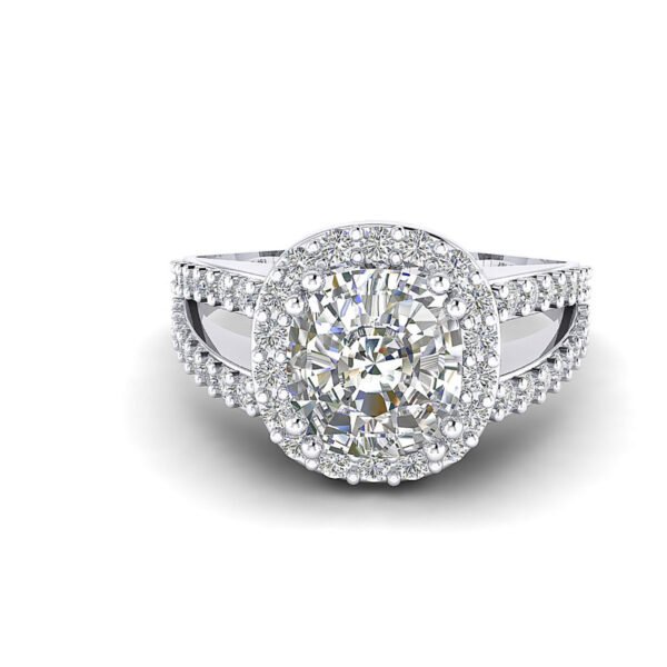 New female diamond rings with Excellent Cushion shape diamond